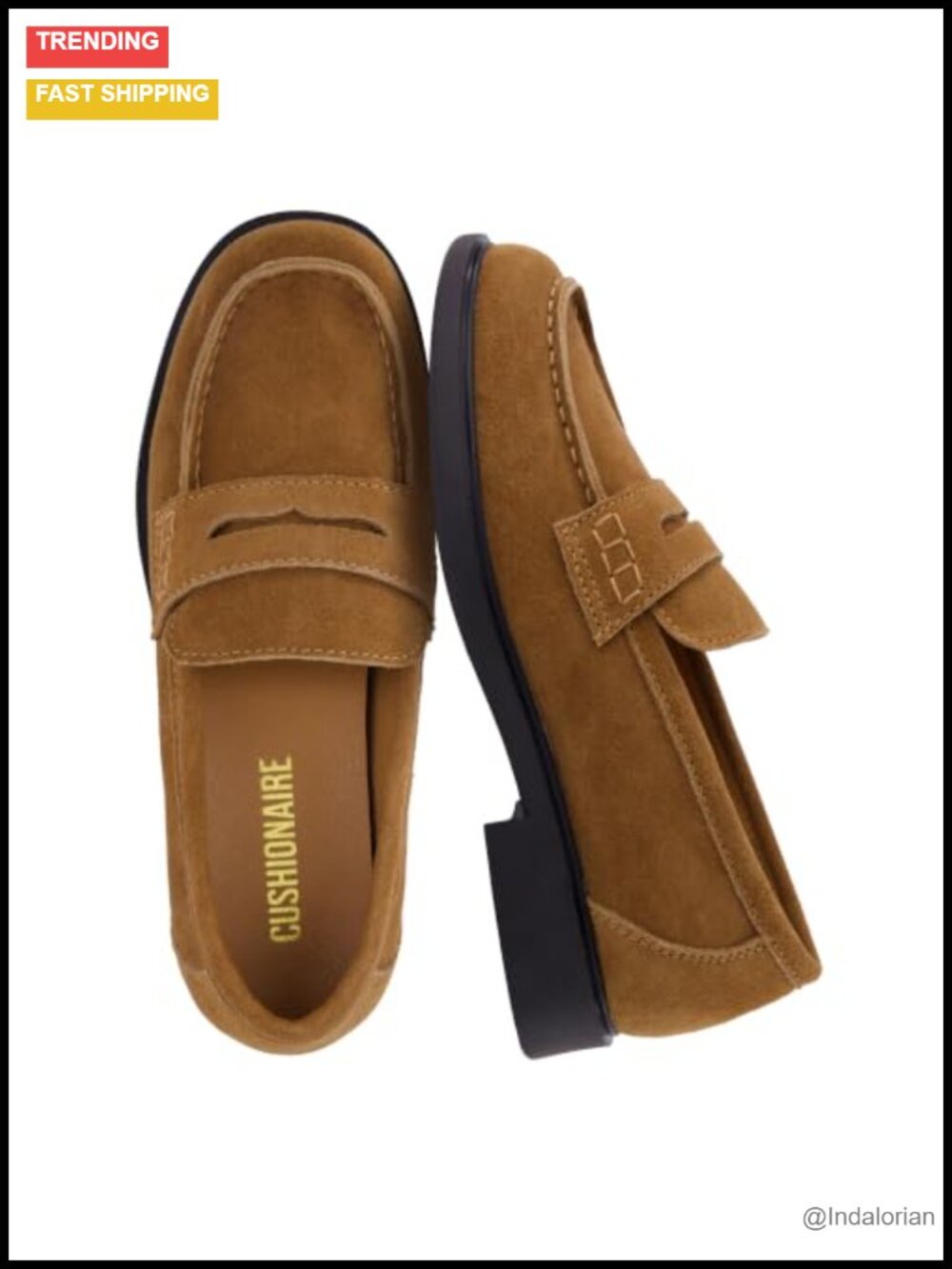 Genuine Suede Penny Loafers Women Cushioned Slip-On Moc Toe Business Casual